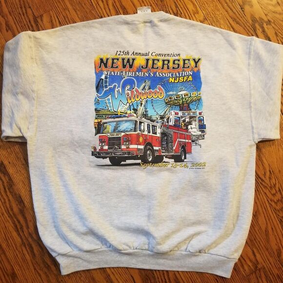 Jerzees Other - Y2K Jerzees Wildwood New Jersey Firefighter Sweatshirt